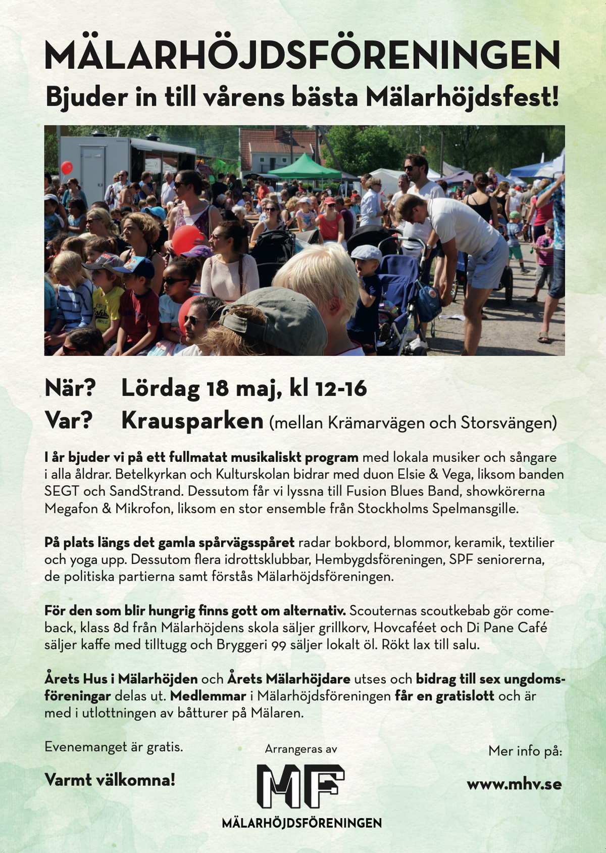 Mälarhöjdsfesten 18 maj 2024
